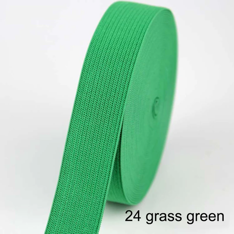 24 grass green 2 м/лот, 20 мм, цветные плоские эластичные ленты для шитья, аксессуары для свадебной одежды, эластичная лента для DIY, нижнее Белье для беременных - Цвет: 24 grass green