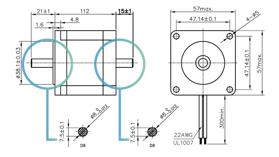 CNC NEMA23 шаговый двигатель 57x112 мм 4-свинец 3A 3N. М двойной вал 112 мм 428Oz-in для 3D принтер для гравировальный станок с ЧПУ, фрезерный станок с ЧПУ