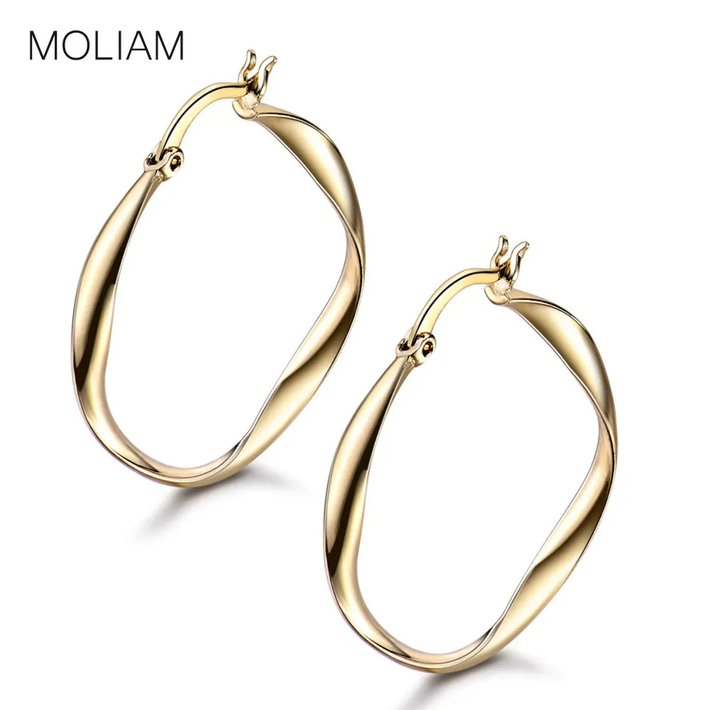 MOLIAM уникальные дизайнерские серьги золотого цвета Классические свадебные