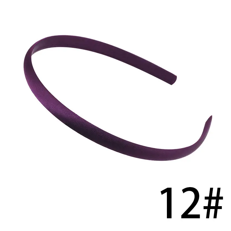 12 1 шт., 1 см/1,5 см/2 см Сатиновые повязки на голову для девочек, детей, женщин, повязка на голову, аксессуары для волос, разноцветные головные уборы, ювелирные украшения, головные уборы, сделай сам - Цвет: 12