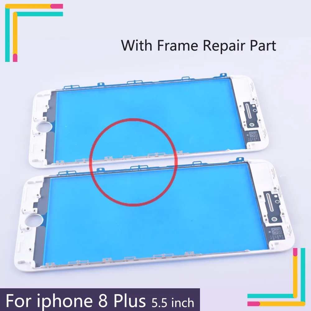 10 шт./партия для iPhone 8 Plus холодное прессование Переднее стекло экрана со средней