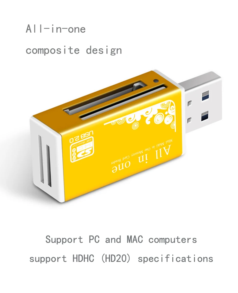 Смарт все в одном кард-ридер мульти в 1 кард-ридер SD/SDHC, MMC/RS MMC, TF/MicroSD, MS/MS PRO/MS DUO, M2 кард-ридер оптом TF