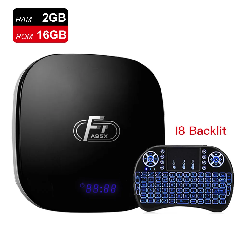 2GB 16GB I8Backlit EstgoSZ A95X F1 Android 8,1 Смарт ТВ коробка S905W Процессор Mali450 графический процессор 2 ГБ/16 ГБ 2,4 г WiFi 100 M LAN HDMI 2,0 новая дешевая приставка для телевизора - Цвет: 2GB 16GB I8Backlit