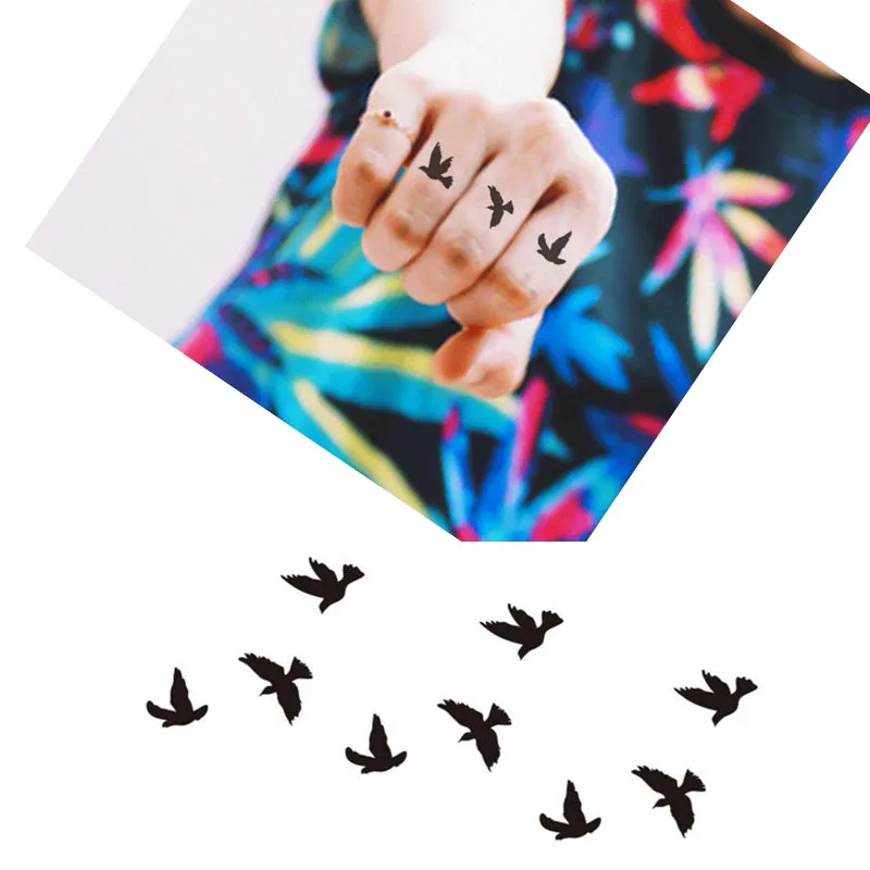 Водостойкая Временная тату наклейка Bittb 5 шт. черное украшение для рук|finger arm|tattoo