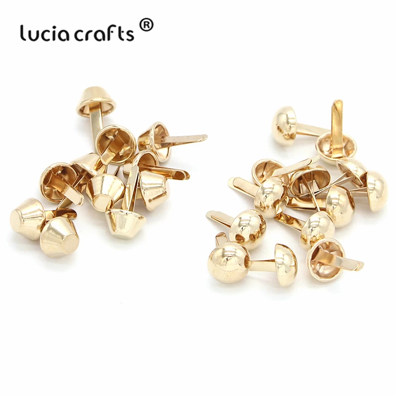 Lucia crafts, 50 шт./лот, 10 мм, розовое золото, Круглый/ковш, для скрапбукинга, украшение, застежка, Brads, сделай сам, металлические принадлежности для рукоделия, G0915