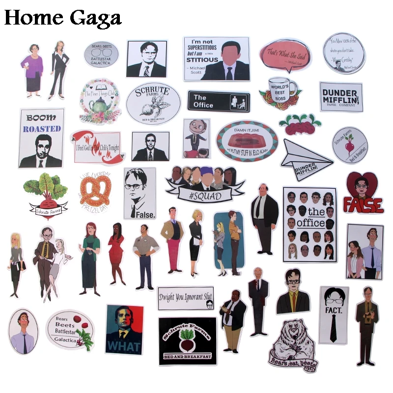 Homegaga 46 шт. Офис Дуайт Шрут diy 90s художественный принт ноутбук телефон ноутбук велосипед Скрапбукинг альбом наклейки D1763