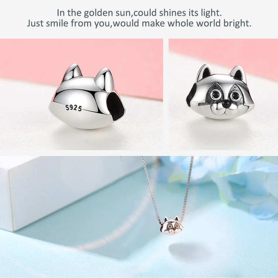 Серебряный бисер очарование fit Pandora браслет ожерелье 925 пробы серебро животное панда животное Кошка Собака Шарм DIY Изготовление ювелирных изделий