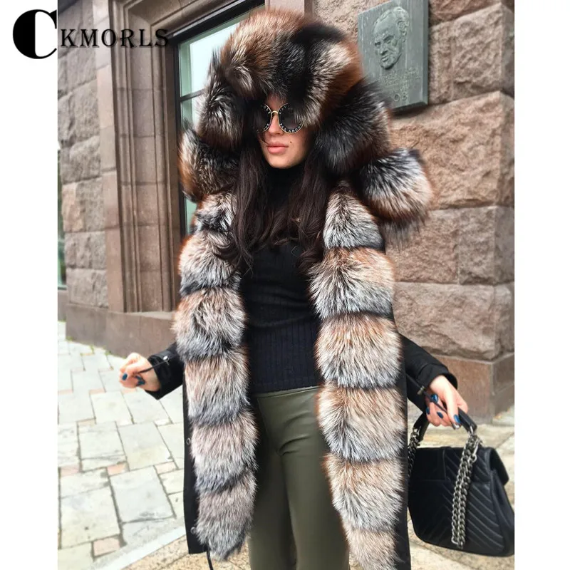 CKMORLS новая парка из натурального меха для женщин зимняя куртка с натуральным
