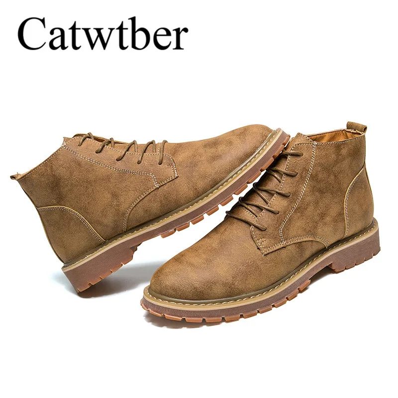 Catwtber новый человек зимние сапоги черный хаки Для мужчин повседневная обувь