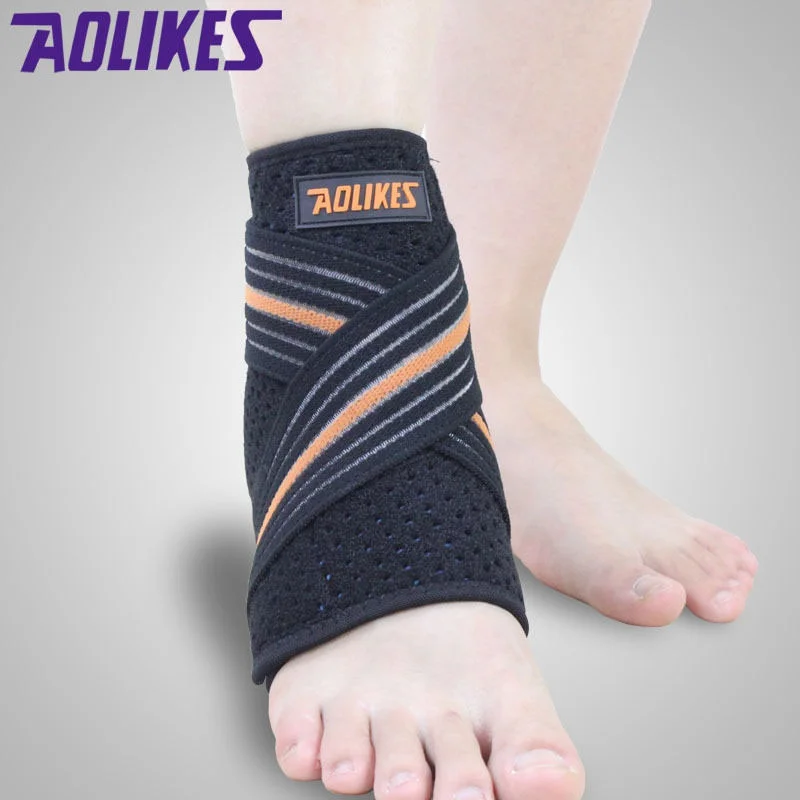 

1 Pcs Adjustable Black Ankle Stabilizer Brace Support Pain Relief Foot Compression Black Bandage Pressure Ankle