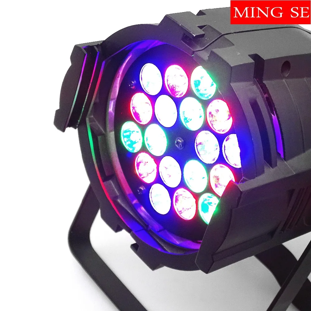 

8units 18x3w Aluminu LED Stage light RGB Par projector With DMX512 Master Slave Laser DJ Equipments luzes para festa 110V-240V