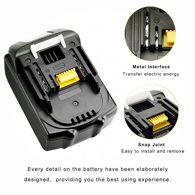 Комплект из 2 предметов 6.0Ah 18 V литий-ионная аккумуляторная Батарея для Makita Bl1815 Bl1830 Bl1820 Bl1850 Bl1840 Bl1850B-2 Lxt-400 Bl1845 194205-3