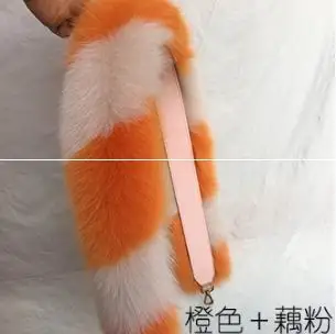 55 см сменная сумка ремешок из натуральной лисы меховая сумка на ремнях ручка для женщин кошелек ремни очаровательные зимние аксессуары R25 - Цвет: 21
