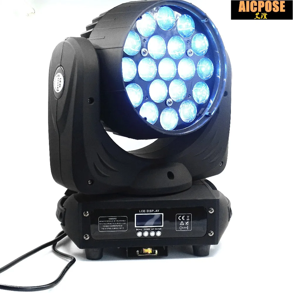 24 шт./лот 19x15 Вт Led RGBW 4в1 Wash/Zoom Light DMX512 Moving Head профессиональное шоу сценическое