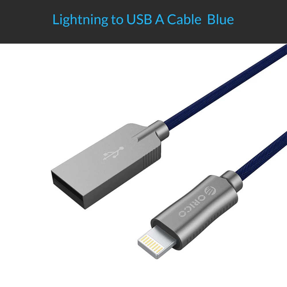 Blue LTU ORICO LTU Lightning USB кабель для iPhone 3 фута 100 см 2,4 A кабель для быстрой зарядки для iPhone 6 7 power Line Plus - Цвет: Blue LTU