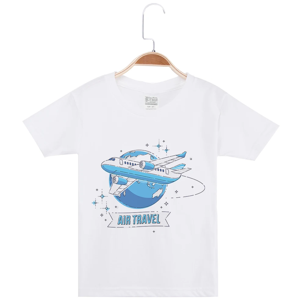 

Boy Tshirts Cotton Short Sleeve Tees Kids White Boys T-Shirt Aircraft Printing Child Brand Top Children Clothing Popular Tops