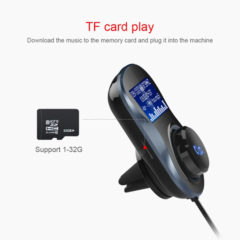 Bluetooth FM Transmitter Audio Car Mp3 Player Wireless In-Car Modulator QC3.0 Smart Dual USB Ports Support Hand-free Calling | Автомобили