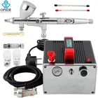 Портативный Профессиональный Аэрограф OPHIR, комплект компрессора с 3 наконечниками, Аэрограф, пистолет для украшения тортов _ AC091 + AC070