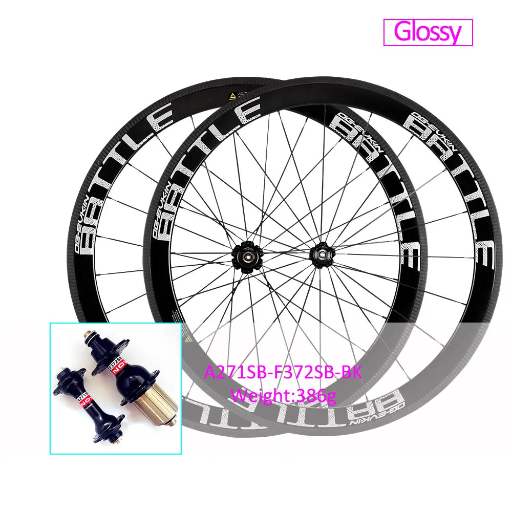 Glossy 271-372 Hubs OG-EVKIN 50 мм Углеродные дорожные колеса Clincher велосипед 700C ширина колеса 25 мм 3 к саржа шоссейные велосипеды части комплекта колес - Цвет: Glossy 271-372 Hubs