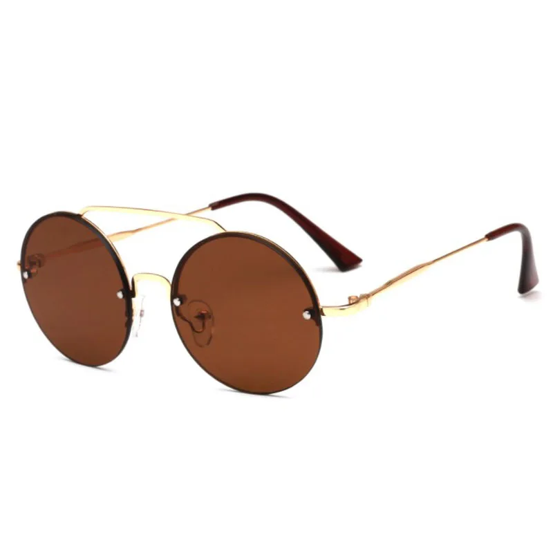New Style Round Metal UV400 Sunglasses Women Retro Semi-frame Sun Glasses Men 2019 Fashion Eyeglasses | Аксессуары для одежды