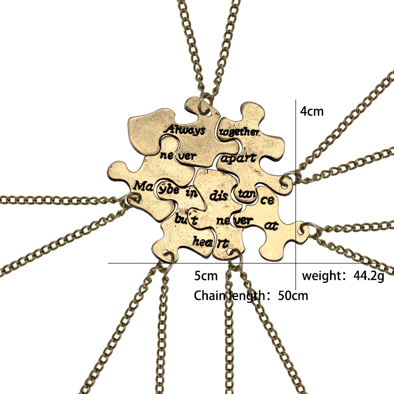 Новинка 2019 6 шт./компл. винтажная Подвеска для лучших друзей бронзовая