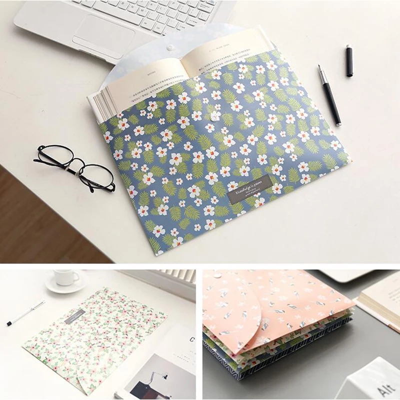 

Sweet Floral File Bag Business Office Folder Children Student Stationery Bag School Office Supplies