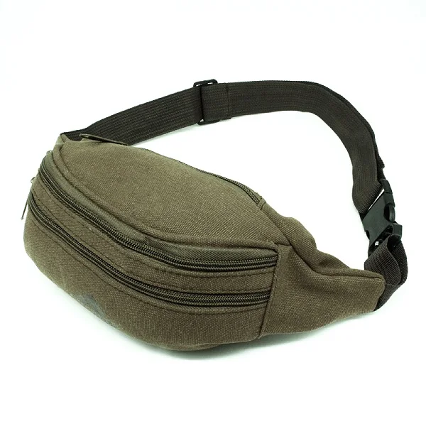 Army green Мужская и женская уличная холщовая поясная сумка для бега, Спортивная модная сумка для прогулок и бега, карманная наплечная сумка на пояс - Цвет: Army green