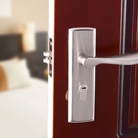 indoor single tongue lock bedroom door lock bathroom machinery silver handle lock