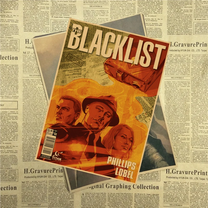 Blacklist core Vintage Jame Spader TV series 2014 постер из крафт бумаги настенные декоративные