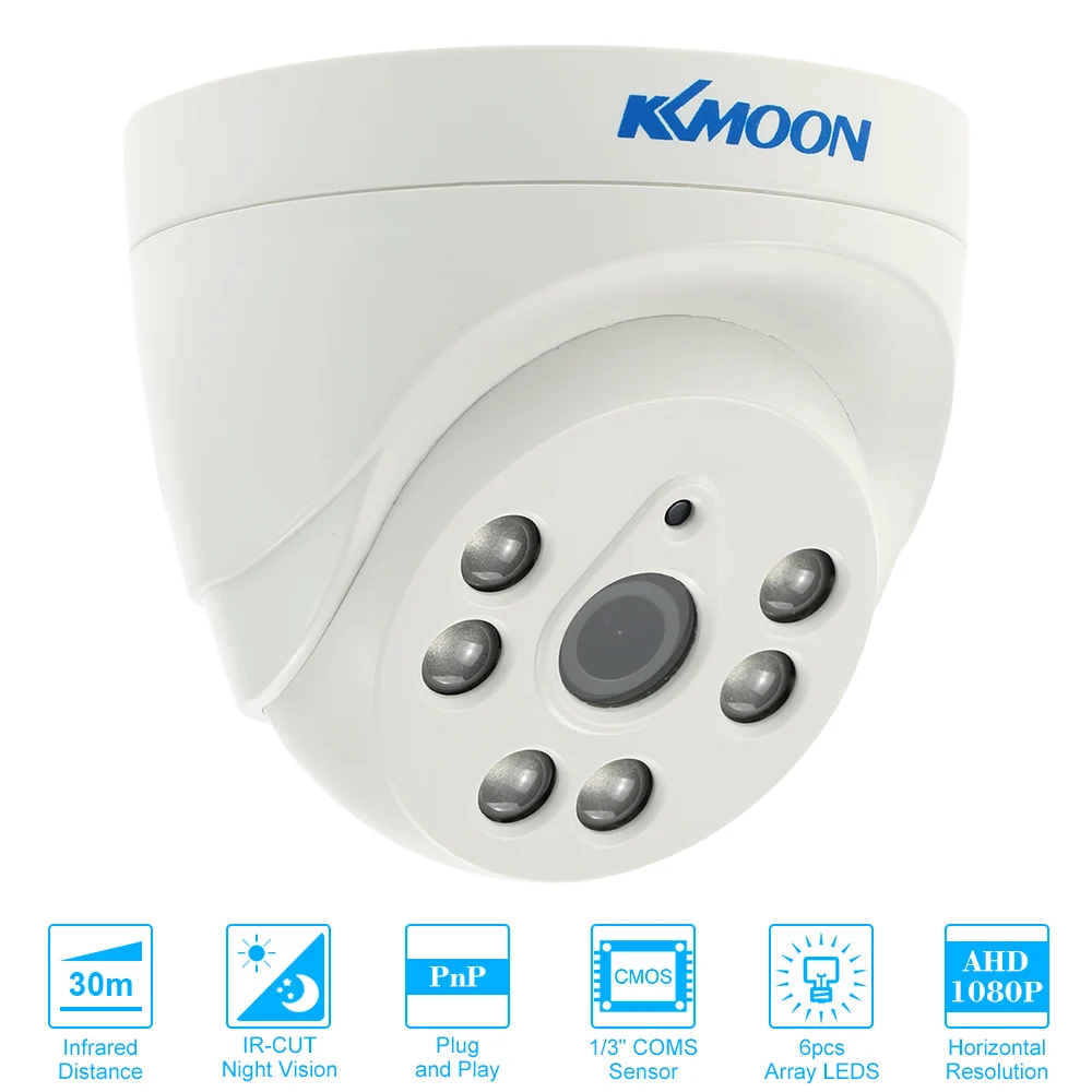 

KKmoon 1080P 2.0MP купольная AHD камера наблюдения аналоговая CCTV камера безопасности для помещений 3,6 мм ночное видение 1/3 "CMOS IR-CUT PAL NTSC