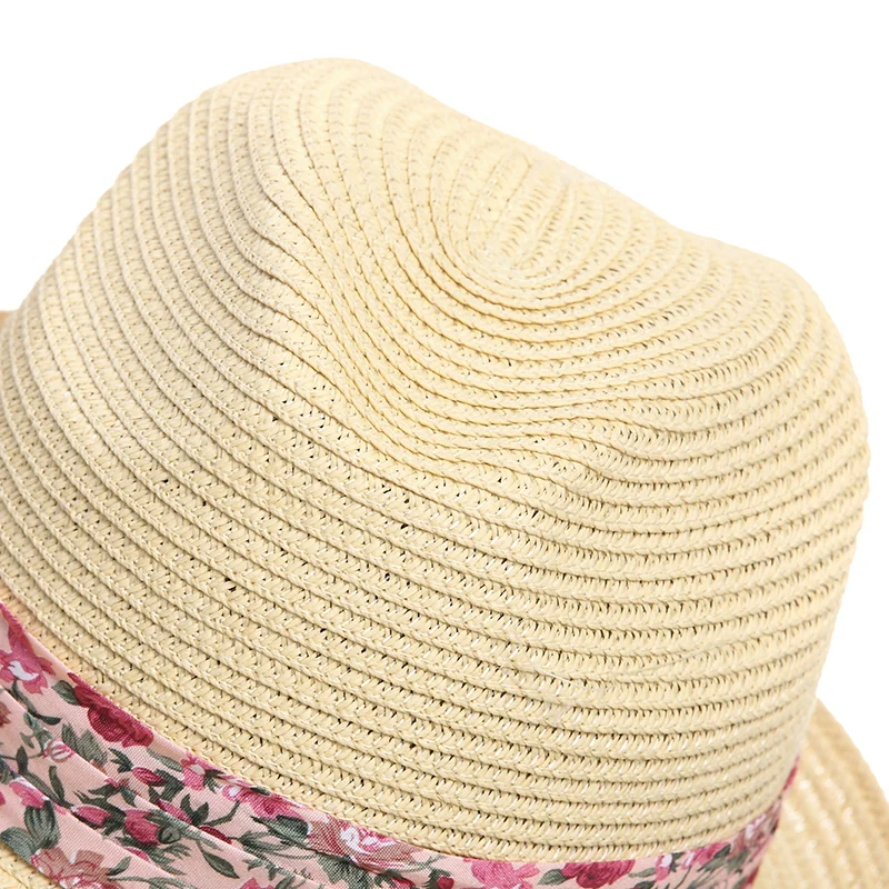 Женская соломенная шляпа REALBY летняя с круглым плоским верхом для женщин 2018 |