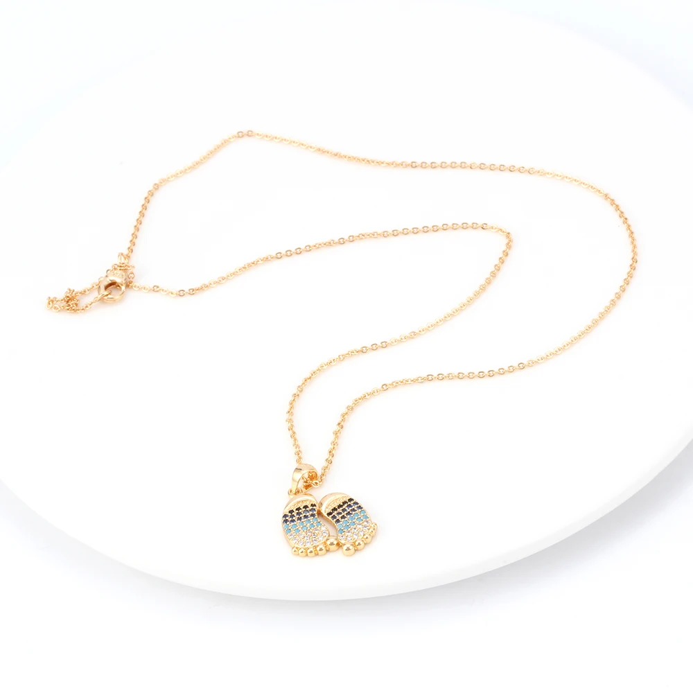 MEIBEADS Micro Pave Cz Crystal Foot Charms Necklaces Pendants Gold Color For Women Summer Jewelry EY6232 | Украшения и аксессуары