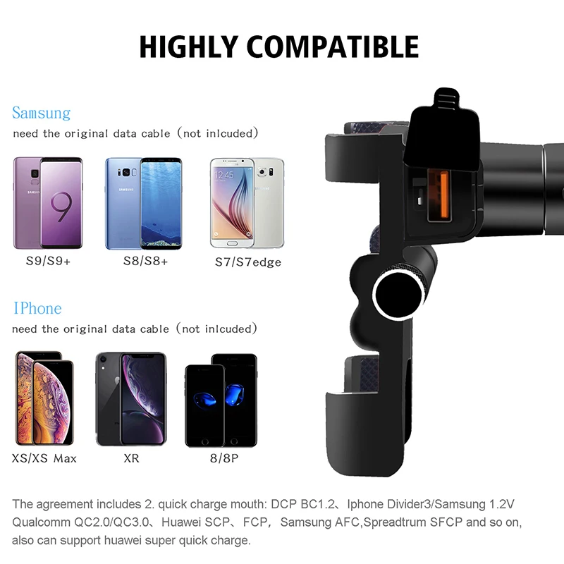 

YPAY QC3.0 Fast charge Aluminum Motorcycle Phone Holder Moto Handlebar rearview Bracket Stand for 4-6.2 inch Mobile Phone Mount