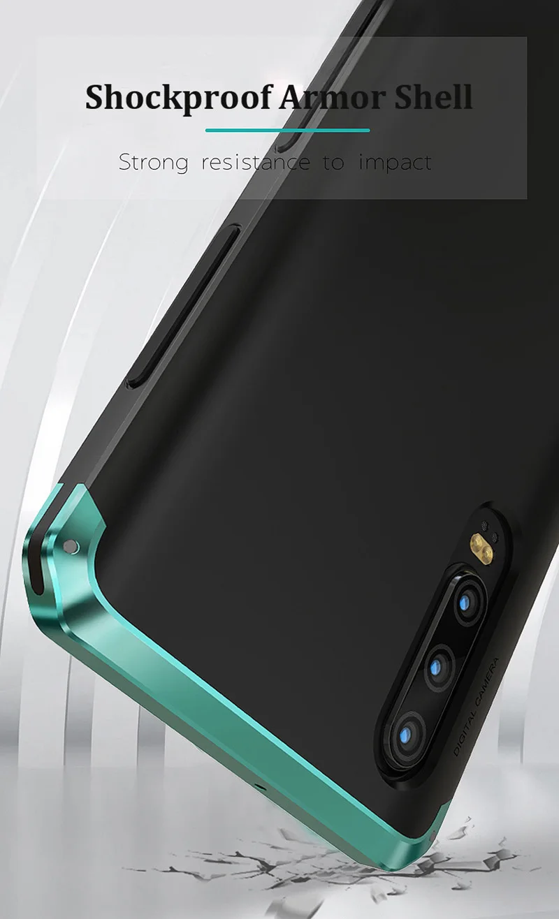 Бронированный чехол с алюминиевой металлической рамкой для huawei P30Pro P30, чехол из жесткого пластика, гибридная Противоударная крышка для huawei P30 Pro, чехол для телефона