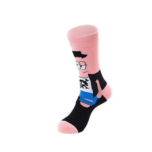 8 Funny fashion cartoon characters anime print unisex cotton socks colorful woman long socks novelty happy man crew socks - Цвет: 8