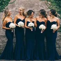 navy blue bridesmaid dresses mermaid 2020 sweetheart neckline mermaid evening gowns wedding guest dresses