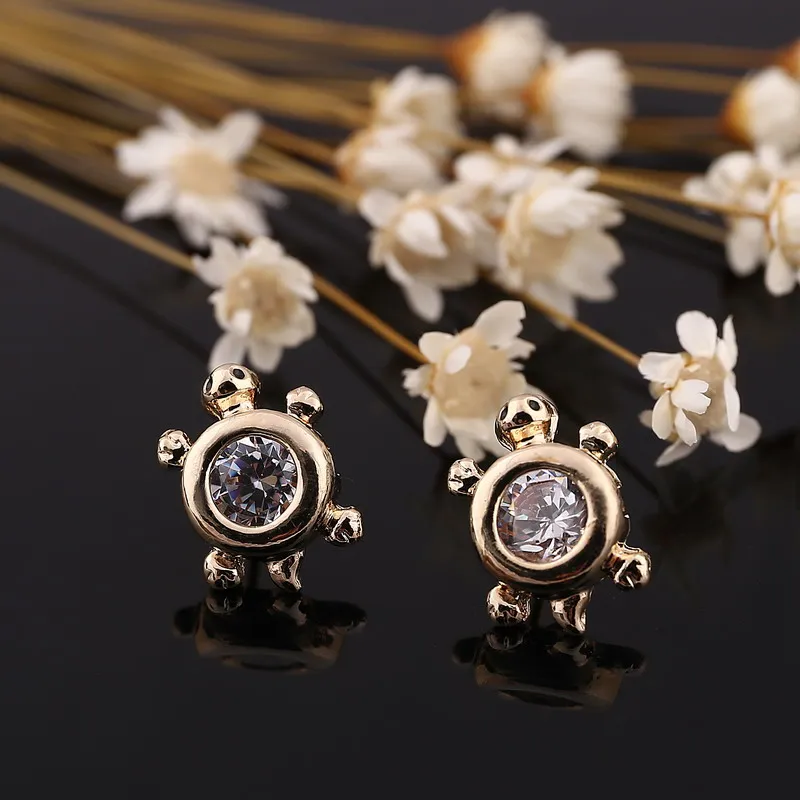 1 пара! Модные милые женские и мужские маленькие серьги гвоздики с черепахой