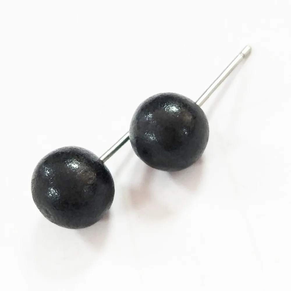 Деревянные серьги круглые деревянные из бисера модные ретро в народном стиле