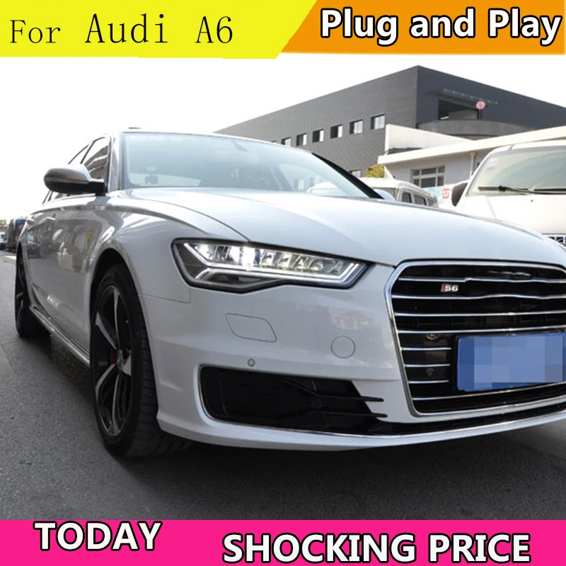 Doxa автомобильный Стайлинг для Audi A6 фары 2009-2012 2013-2018 светодиодные DRL Объектив