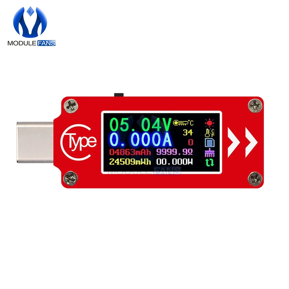 USB-тестер TC64 с цветным ЖК-дисплеем вольтметр амперметр измеритель напряжения и