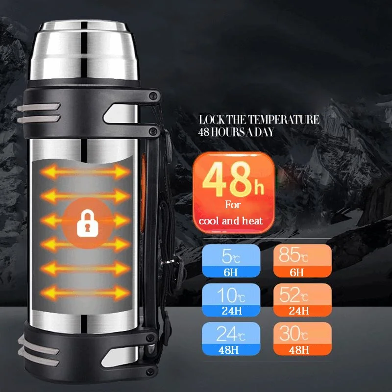 Переносные Спортивные вакуумные колбы 1 2l/1 6l/2L термос бутылка для горячей воды и