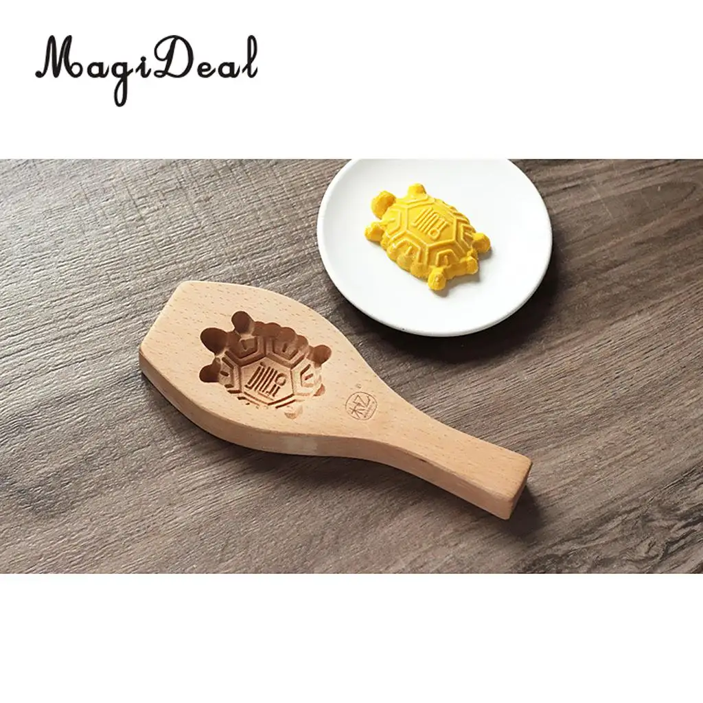 MagiDeal Blessing Fish черепаха узор деревянная ручная работа Маффин Mooncake чашки плесень