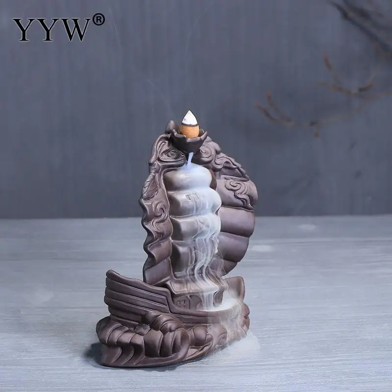 

Sailboat Incense Burner Holder Backflow Cones Censer Aroma Burner Incenso Chinese Ceramic Crafts Decoration Use In Home Office