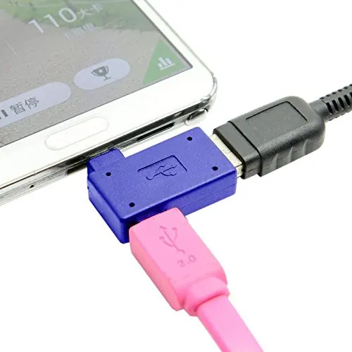 Слева под углом 90 градусов микро USB OTG HOST флэш-диск адаптер с микро-Мощность для