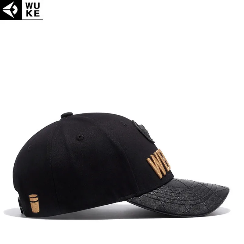 [WUKE] бренд Gorras Bone Бейсбол Кепки искусственная кожа Snapback Шапки для Для мужчин