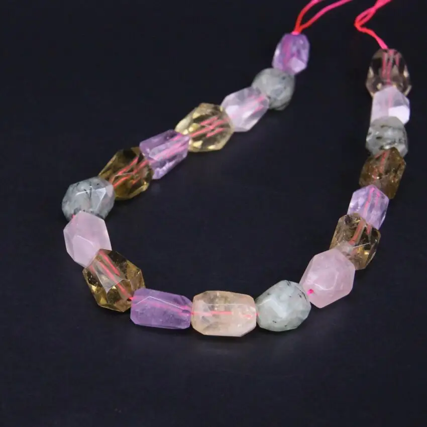 15,5 дюйма/нить, натуральный кварцевый кристалл Mixtz, граненые бусины свободного покроя в форме Самородка, Радужный камень для изготовления браслетов, ювелирных изделий