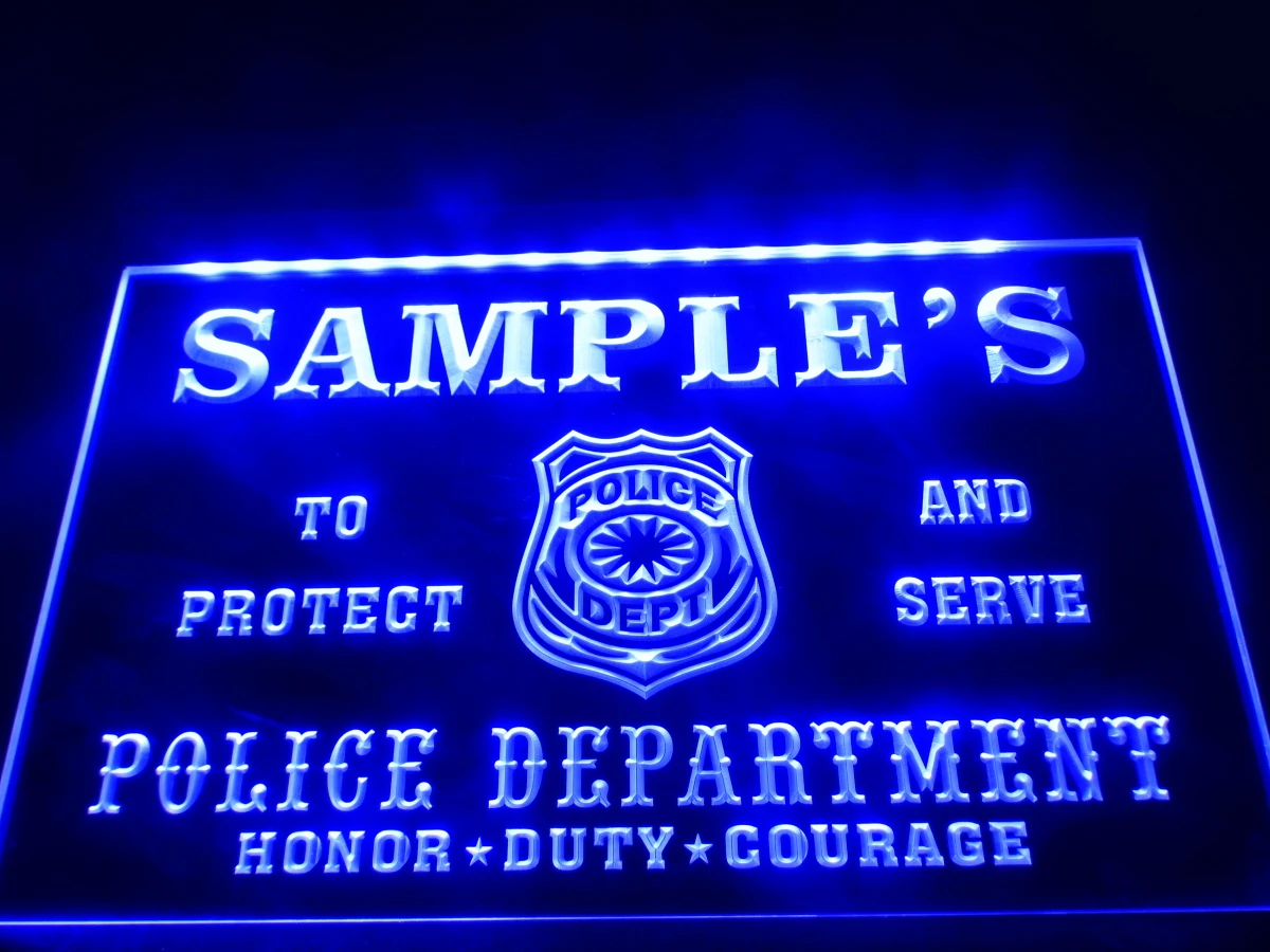 

DZ071-именной персонализированный полицейский участок, бейдж, бар, пиво, неоновый знак подвесной знак, украшение для дома