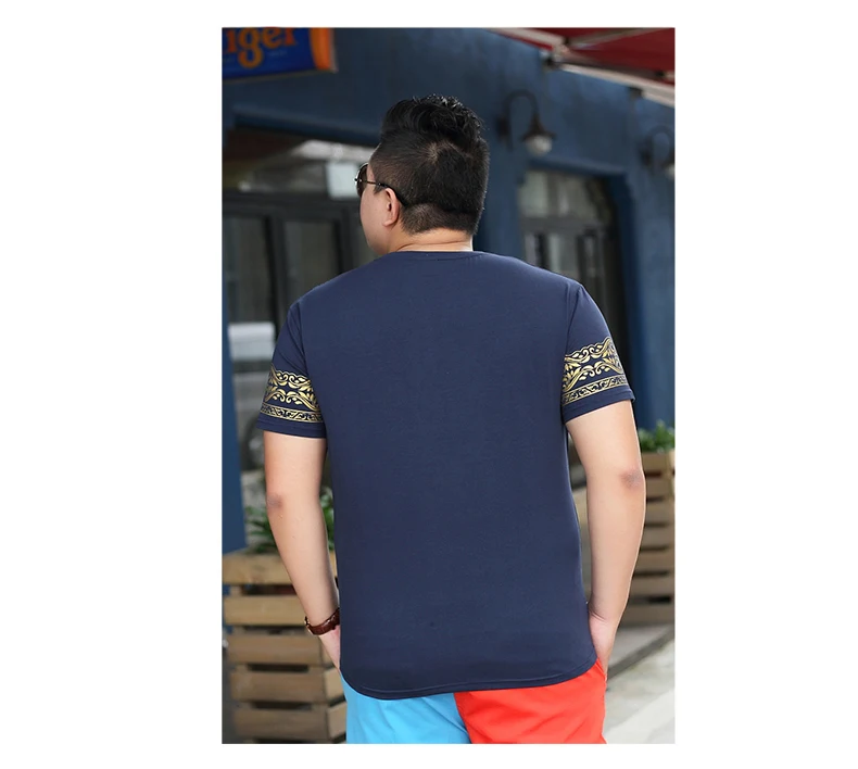 Мужская футболка в стиле хип-хоп, 5XL, 6XL, 7XL, этнический стиль, принт, большой размер, Мужская футболка с v-образным вырезом, короткий рукав, летние мужские футболки, новинка