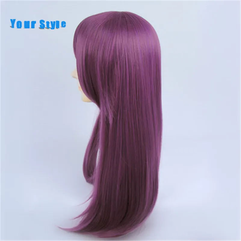 

Your Style Long Straight Purple Wigs Cosplay Women Party Synthetic False Natural Hair High Temperature Fiber