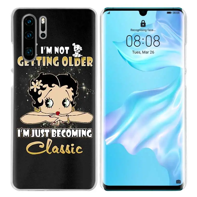 Розовый сексуальный чехол Betty Boop для huawei P20 P30 P Smart Nova 4 3i P10 P9 P8 mate 10 20 lite Pro Mini жесткий чехол для телефона pc - Цвет: 09